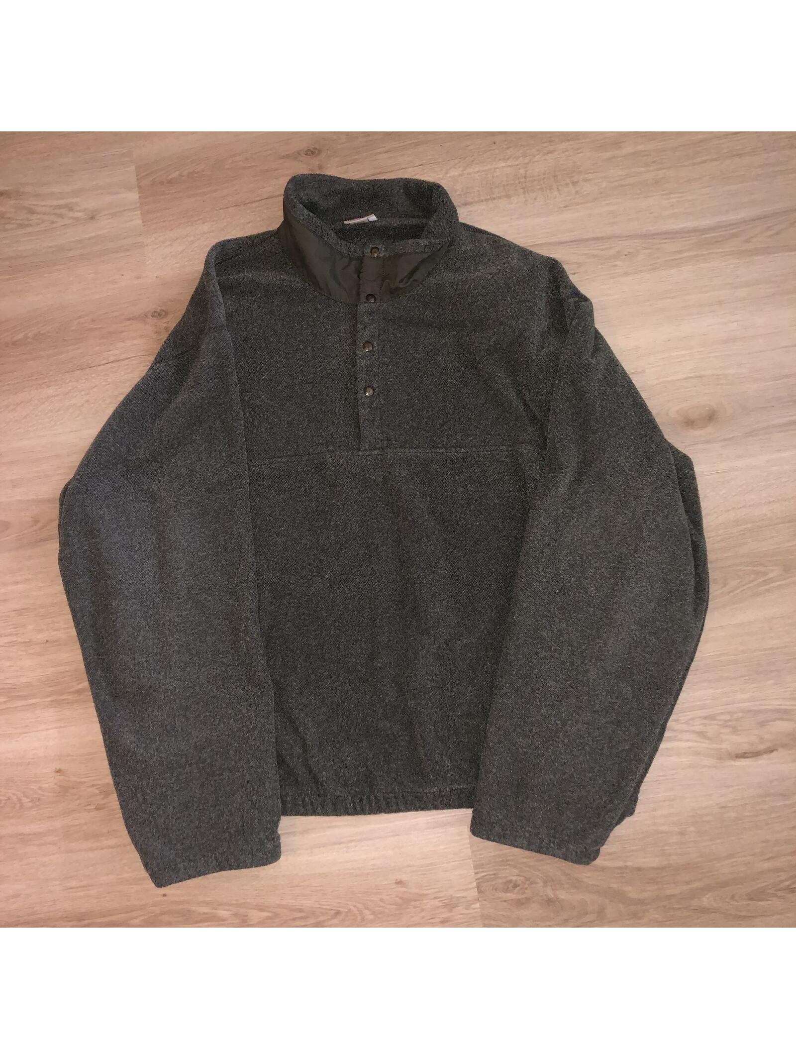 Ll Bean Snap Button 1/4 Fleece Jacket Green Mens Size Xxl Tall 2xlt Vintage